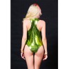Night Stage Performance Bodysuit Sexy Women Zipper Patent Leather Jumpsuit XX6633