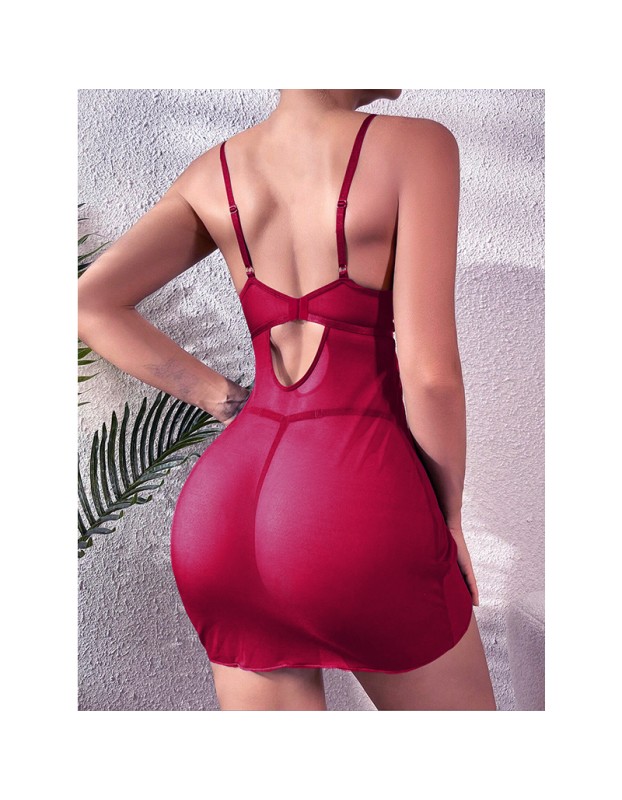 Sexy Halter Nightdress Pearl Sexy Dress Backless See-Through Nightdress YSF846