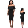 Off-shoulder Women Ruffle Dress M81092