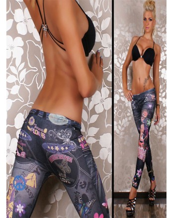 Seamless Tattoo Leggings trousers FG9013BK