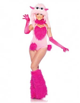 Pink Furry Cotton Candy Monster m4798
