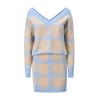 Sexy Sweater Long Sleeve Sweater Knitting Short Two Piece Skirt Set LQ164