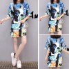 Casual Loose Cartoon Printed T Shirt Dress M8369