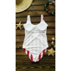 Red White Stripe Women One Piece Swimsuit With Cup ZL1806