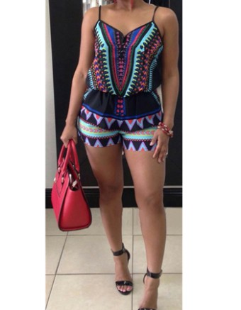 Sexy women print jumpsuit  one piece rompers m88013