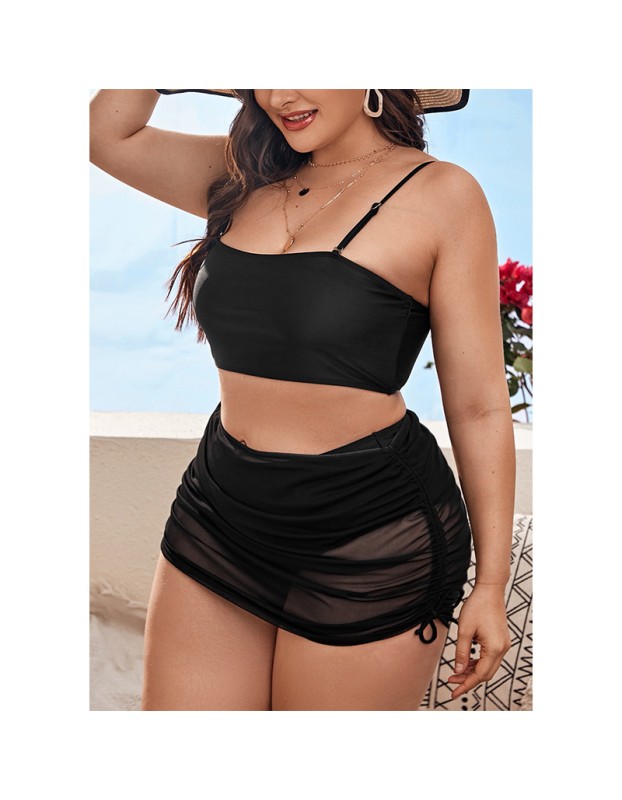 Sexy Fat Women Three Piece Plus Size Bikini Bathing Suit Beachwear Swimwear 495