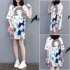 Casual Loose Cartoon Printed T Shirt Dress M8369