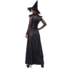 Sexy Black Halloween Witch Costume Long Dress with Hat m40391