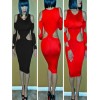 Women's Sexy Hollow Out Bodycon Night Club Bandage Dress M3786
