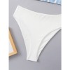 Women Blue White Wtriped Bikini Split Body Strap Swimsuit A2208