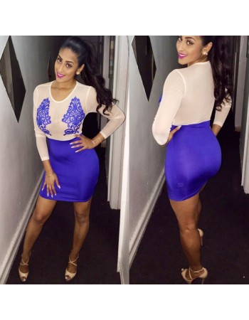 Sexy Embroidering Bodycon Dress M30089