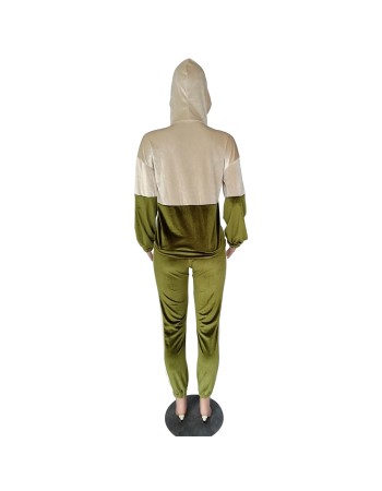 Velvet stitching  two-piece casual sports suit M8502