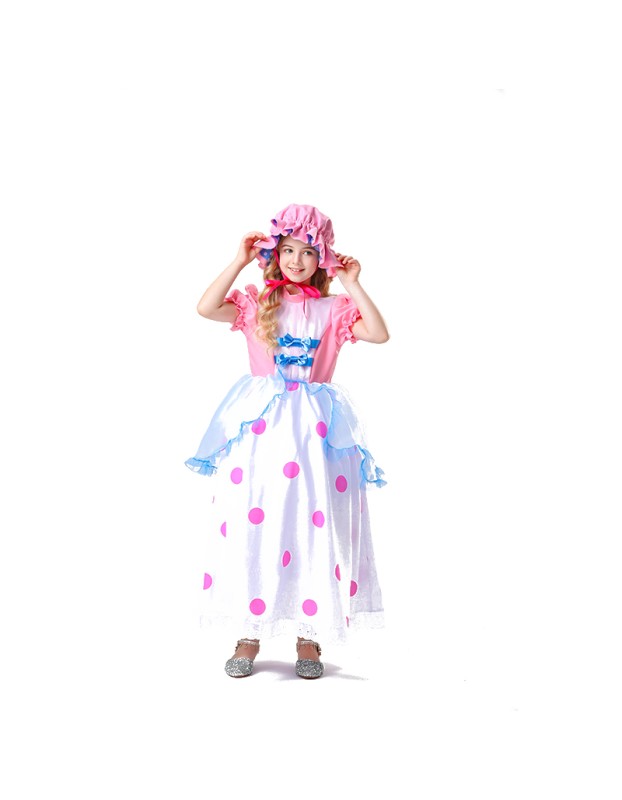 Halloween Children TV Costume Pink Polka Dot Princess Girl Pink Dress YM5827