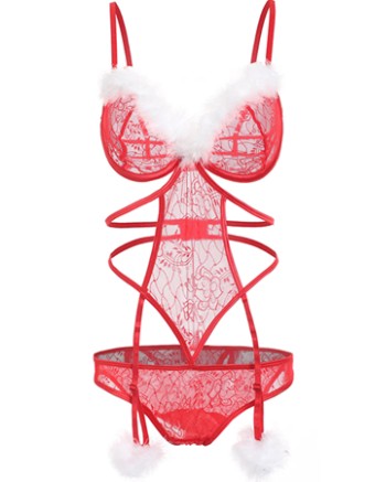 Red Transparent Sexy Lingerie M2143