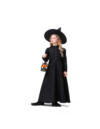 Halloween Witch Black Gauze Children's Costume Witch Cosplay Costume YM5616