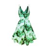 Women Casual Print Gown With Big Swing V-neck Dress Plus Size Dress 5155