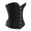 New Black Shiny Boned Overbust Corset M1402