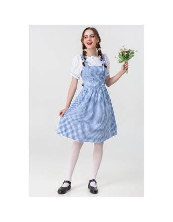 The Wizard Of Oz Cosplay Dorothy Adult Stage Costume Elise Maid Dress YM0915