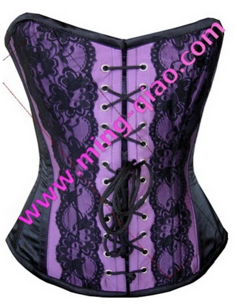 Women satin lace-up back corset M1620