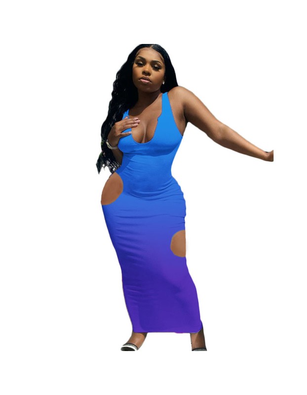 Slim Sexy Gradient Fashion Women Maxi Dresses M056