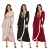 Long Skirt Floral Casual Summer With Belt Dinner Gown Evening Dresses Ladies 21413