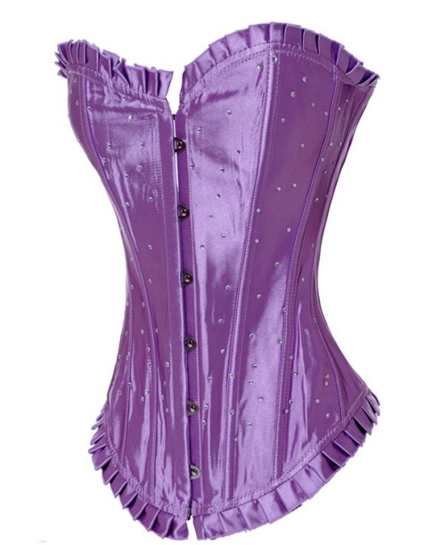 Blue Satin Overbust Corset M1595