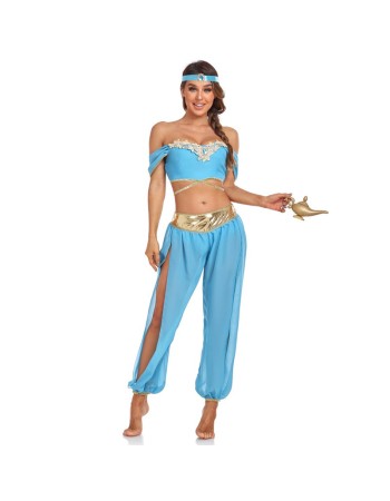 Sexy Aladdin Magic Lamp Princess Jasmine Dress Themed Halloween Costume SM20276