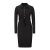Solid Color Hedging Midi Elegant Casual Ladies Single Breasted Dress LQ170