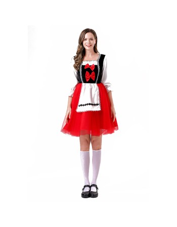Little Red Riding Hood Castle Princess Dress Castle Queen Halloween Hat Dress Game Suit YM078
