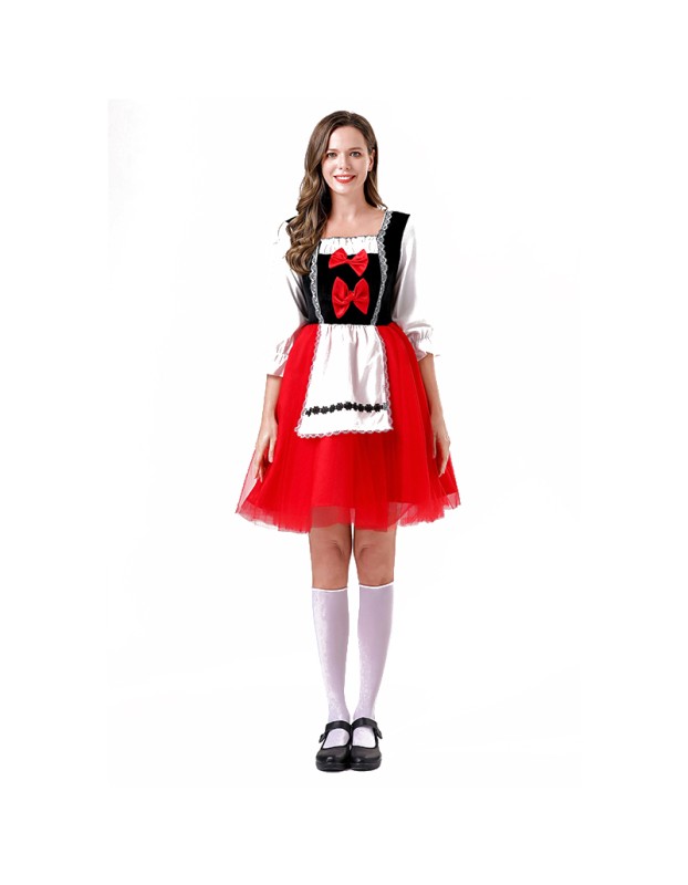Little Red Riding Hood Castle Princess Dress Castle Queen Halloween Hat Dress Game Suit YM078