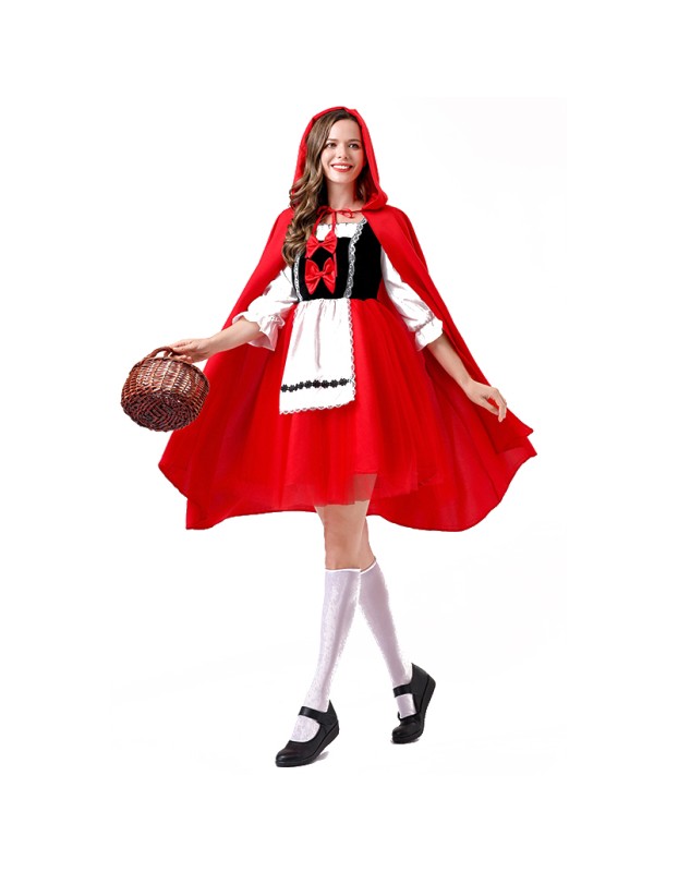Little Red Riding Hood Castle Princess Dress Castle Queen Halloween Hat Dress Game Suit YM078