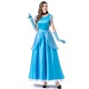 Women New PDress Stage Grimm Fairy Tale Blue Cosplay Princess Dress Costume YM063
