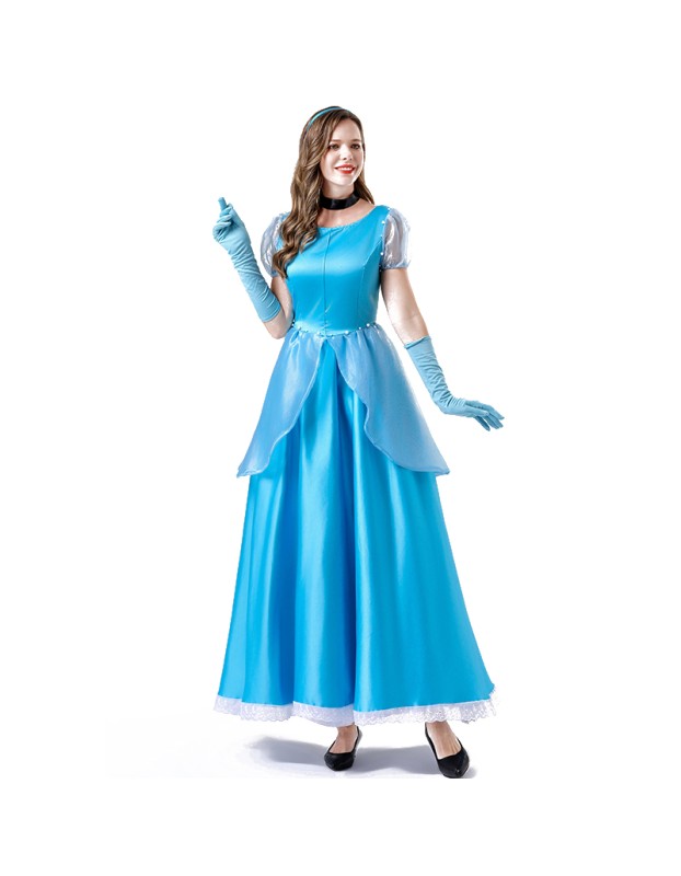 Women New PDress Stage Grimm Fairy Tale Blue Cosplay Princess Dress Costume YM063