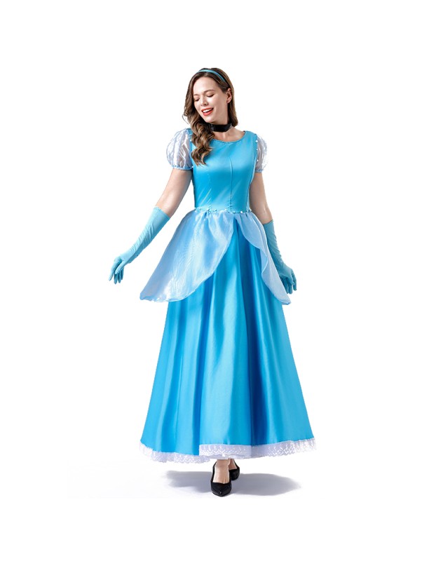 Women New PDress Stage Grimm Fairy Tale Blue Cosplay Princess Dress Costume YM063