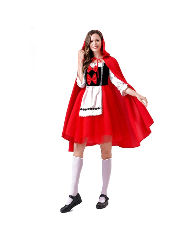 Little Red Riding Hood Castle Princess Dress Castle Queen Halloween Hat Dress Game Suit YM078