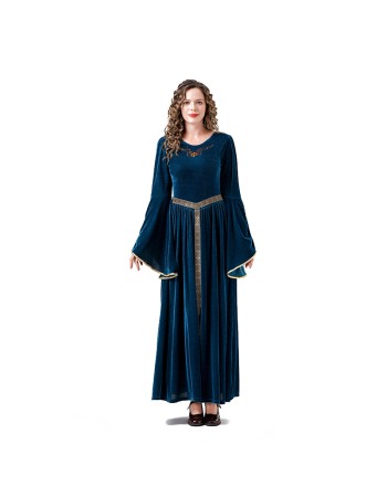 Medieval Retro Court Ball Trumpet Sleeve Adult Retro Queen Long Dress Cosplay Costume YM0821