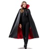 Halloween Makeup Costume Props Red And Black Face Standing Collar Death Pirate Cape