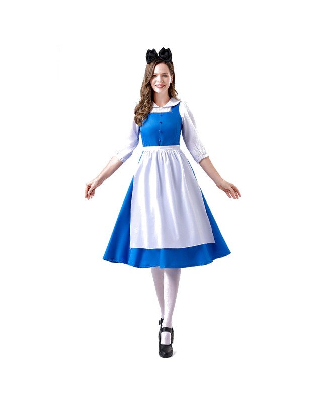 Beauty And The Beast Belle Maid Costume Cosplay Cosplay Alice Dress Halloween Show Costume YM0929 YM0930