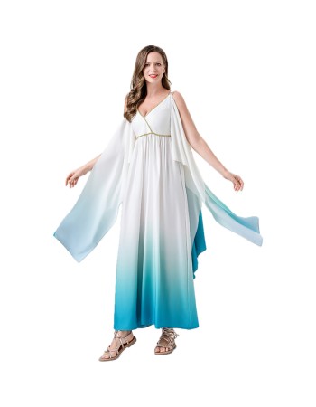 Halloween Cosplay Egyptian Pharaoh Cleopatra White Greek Goddess Dress Costume YM1658