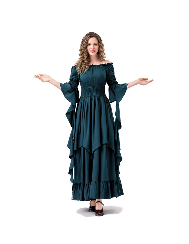 Vintage Cosplay Medieval Court Queen Costume Stage Performance Dress For Women YM6901