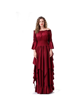 Vintage Cosplay Medieval Court Queen Costume Stage Performance Dress For Women YM6901