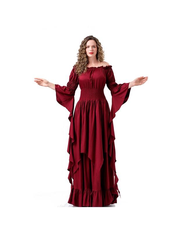 Vintage Cosplay Medieval Court Queen Costume Stage Performance Dress For Women YM6901