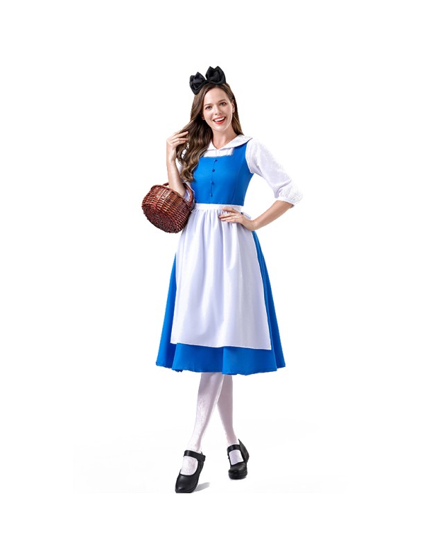 Beauty And The Beast Belle Maid Costume Cosplay Cosplay Alice Dress Halloween Show Costume YM0929 YM0930