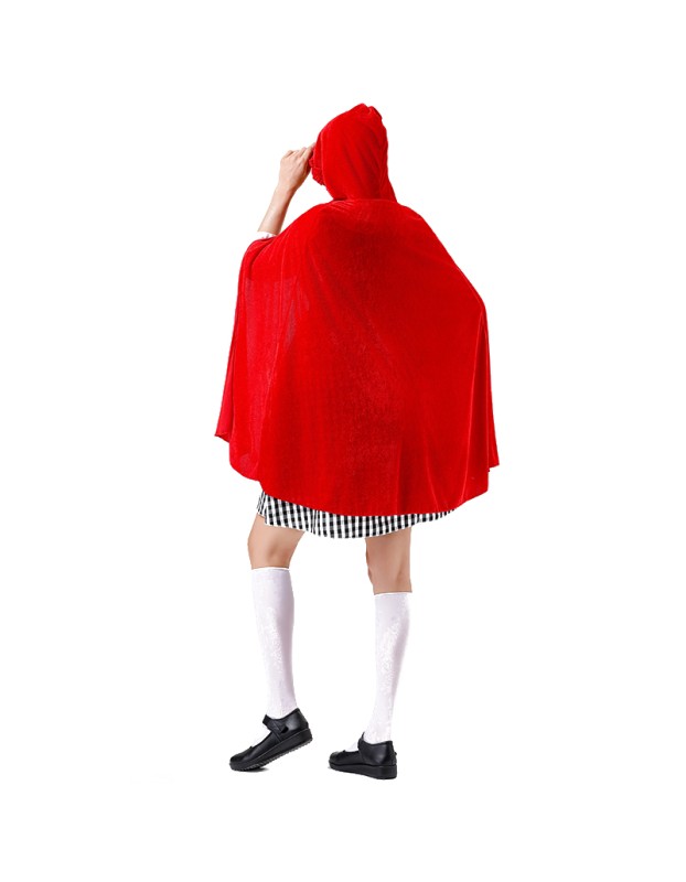 Adult Maid Dress Little Red Riding Hood Dress Cape Outfit Party Maid Cosplay Costume YM0941 YM0940