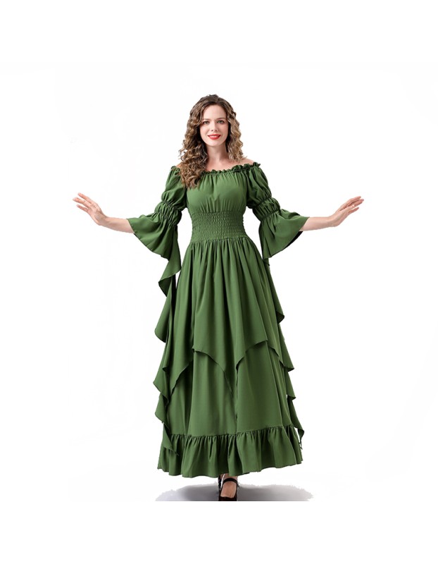 Vintage Cosplay Medieval Court Queen Costume Stage Performance Dress For Women YM6901