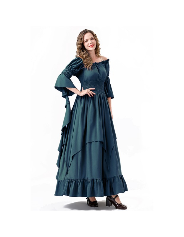 Vintage Cosplay Medieval Court Queen Costume Stage Performance Dress For Women YM6901