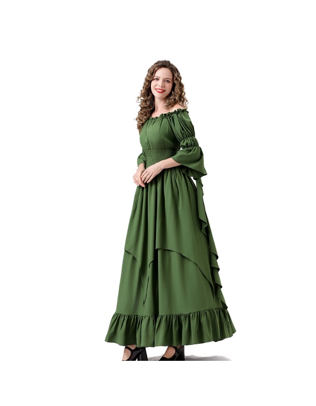 Vintage Cosplay Medieval Court Queen Costume Stage Performance Dress For Women YM6901