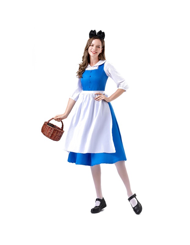 Beauty And The Beast Belle Maid Costume Cosplay Cosplay Alice Dress Halloween Show Costume YM0929 YM0930