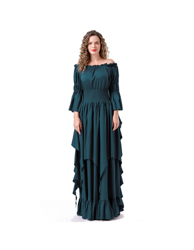 Vintage Cosplay Medieval Court Queen Costume Stage Performance Dress For Women YM6901