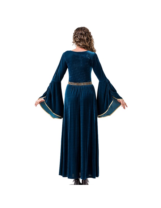 Medieval Retro Court Ball Trumpet Sleeve Adult Retro Queen Long Dress Cosplay Costume YM0821